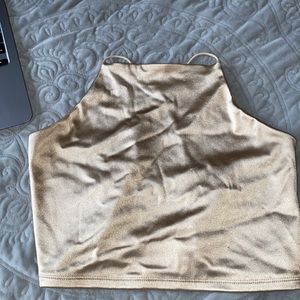 COPY - Gold garage open back crop top